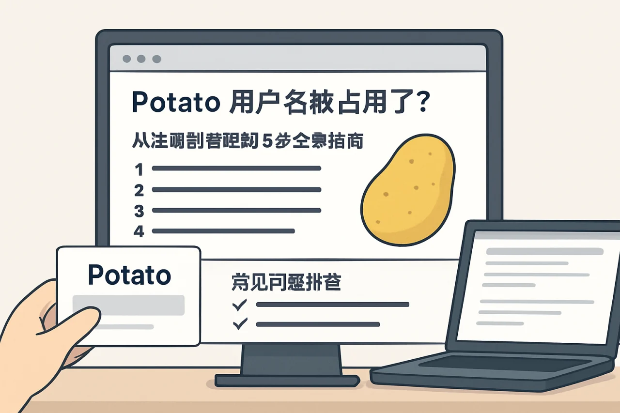 Potato用户名被占用了？从注册到管理的5步全景指南与常见问题排查