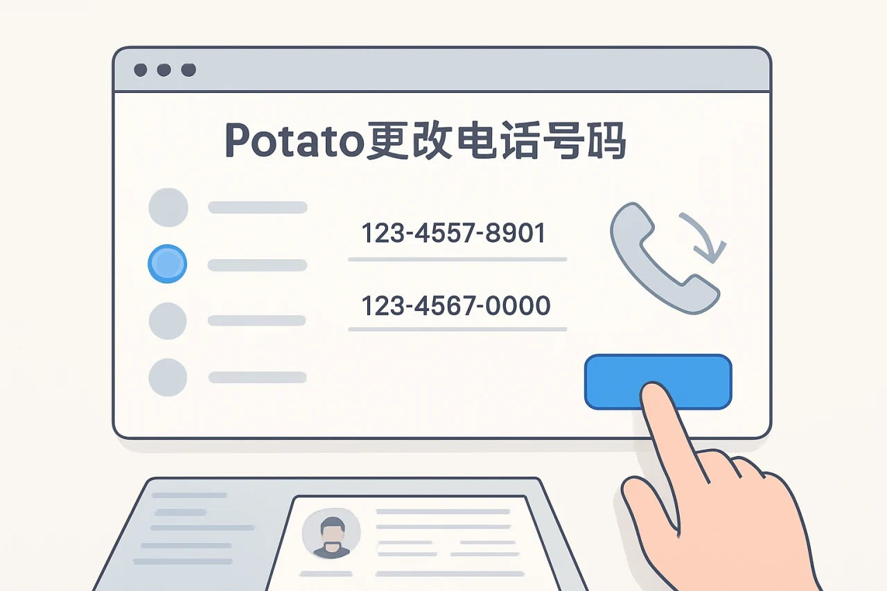 Potato更改电话号码