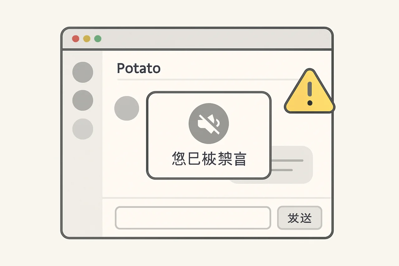 Potato为什么提示被禁言