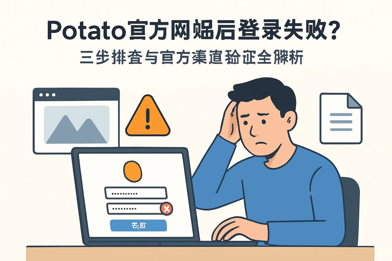Potato官网下载后登录失败?三步排查与官方渠道验证全解析